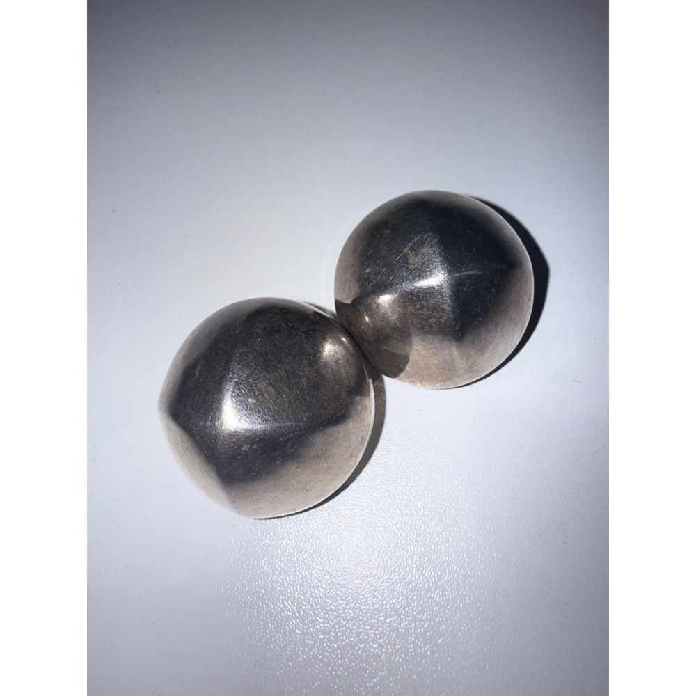 Vintage Y2K Silver-Tone Dome Clip On Earrings Jewelry